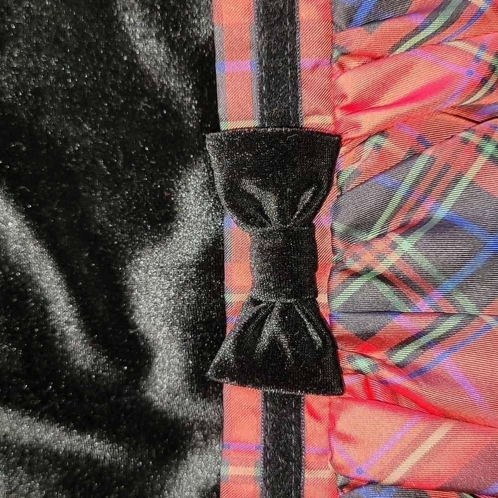 *NWOT* Girl's Cat & Jack tulle Dress Black Velvet Red Plaid - Picture 2 of 9
